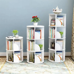 360 Degree Rotating Bookshelf Children Bookshelf Furniture Revolving Storage Holders Racks Bookcase for Kids 5set