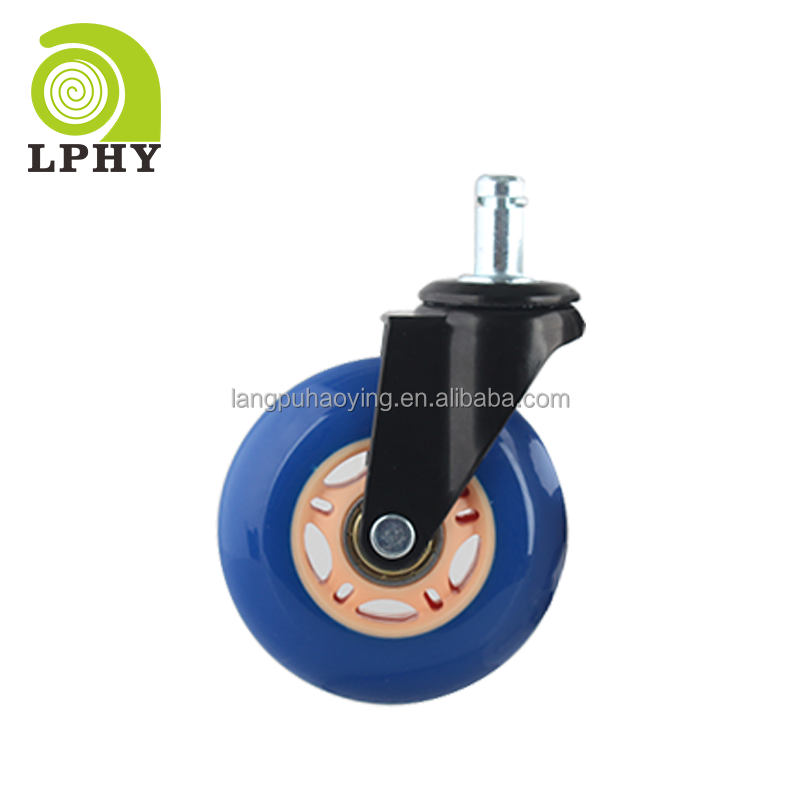 Office Chair Wheels Good Quality PU Caster Wheels with Brake Replacement Wheel for Desk  From China Protect All Floors