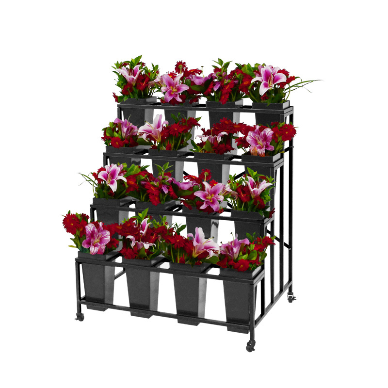 9/12/16 barrels Flower Tub Shelf Florists Tool Flowers Bucket Holder Metal Stand Floor Rack Flower Display Stand With billboard