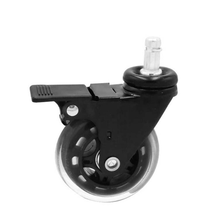 4-Inch Polyurethane Office Chair Caster Wheel Replacement Clear Casters