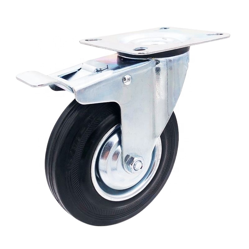 European Style Industrial Trolley Rubber Wheel Hand Cart 3.5 inch 4 inch 5 inch 6 inch 8 inch Heavy Duty Swivel Caster Wheel