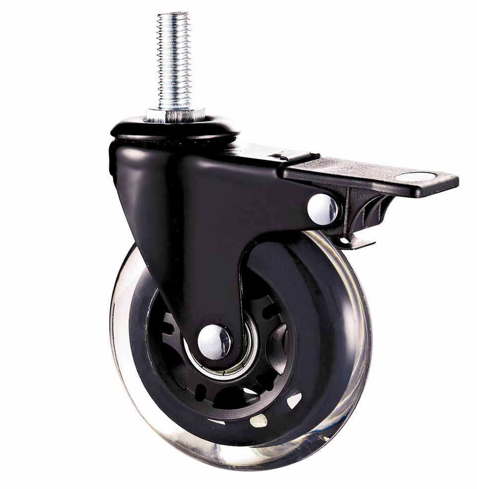 4-Inch Polyurethane Office Chair Caster Wheel Replacement Clear Casters