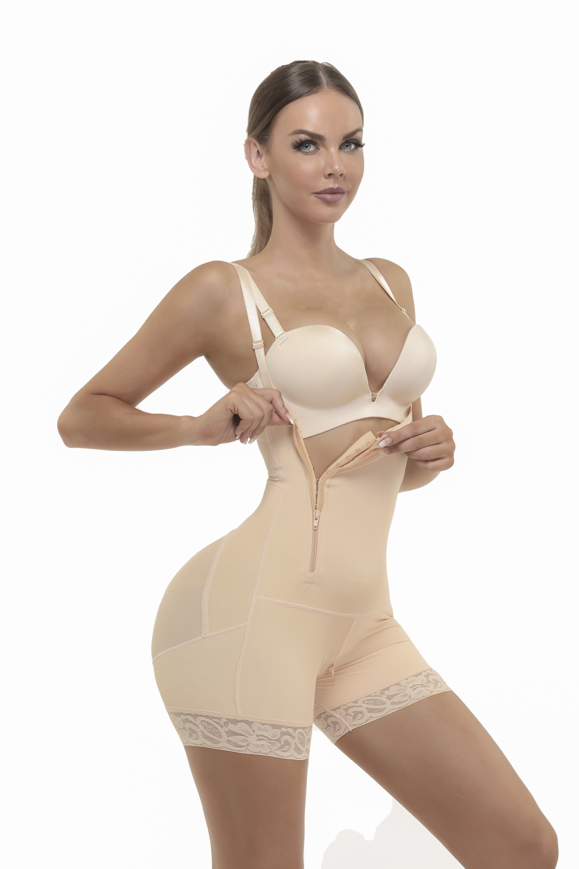 LANGQIN side zipper Tummy Control Fajas Seamless Body Shaper faja modeladora women full body shapewear