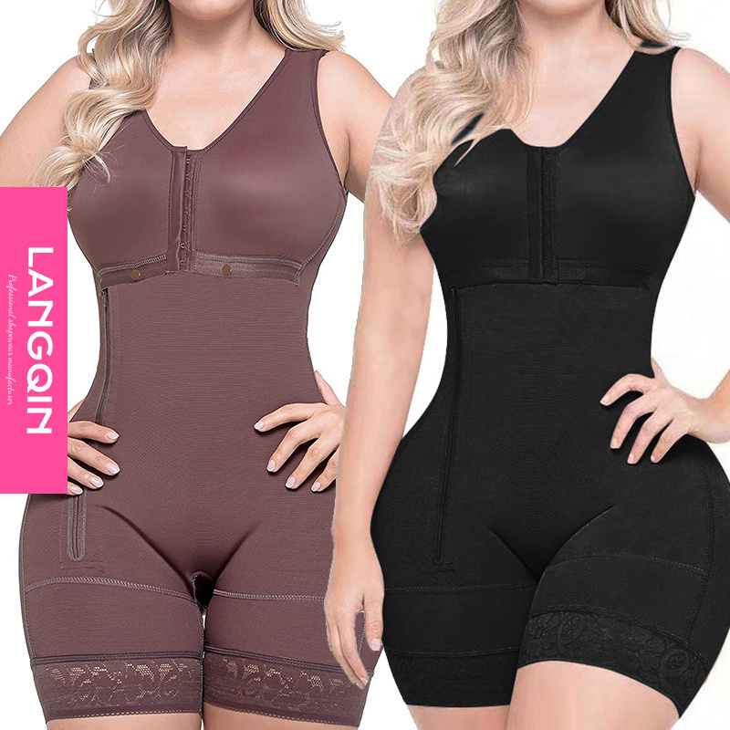 LANGQIN hot selling  Black in stock body shapewear butt lifter shapers  plus size corset shapewear for women