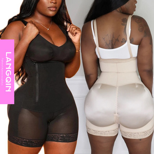 LANGQIN side zipper Tummy Control Fajas Seamless Body Shaper faja modeladora women full body shapewear