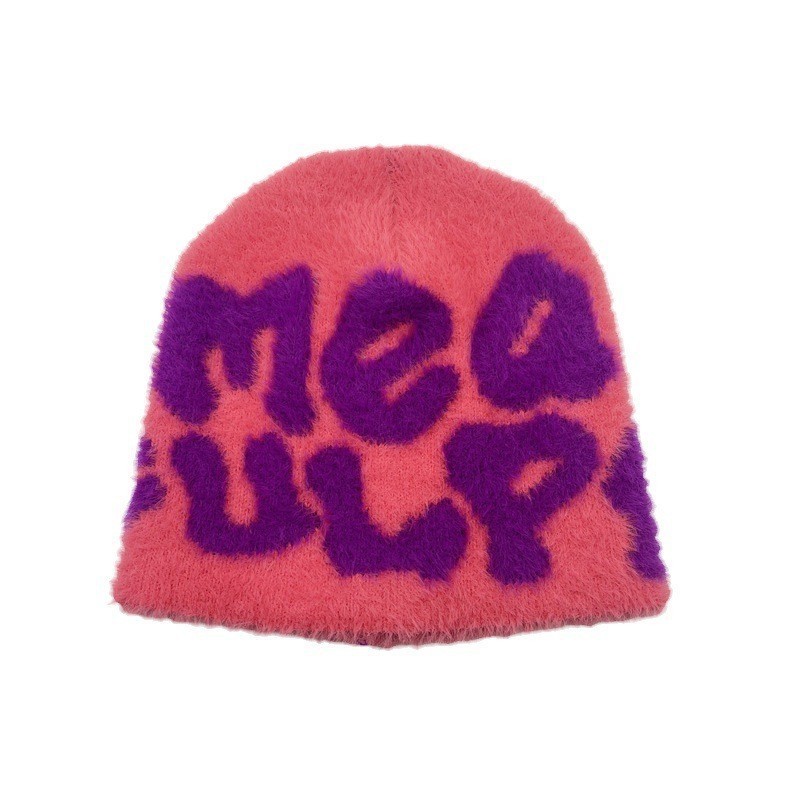 beanies hats custom with logo mohair manufacturer satin lined cuffless mea culpa reversible y2k distressed beenies hat