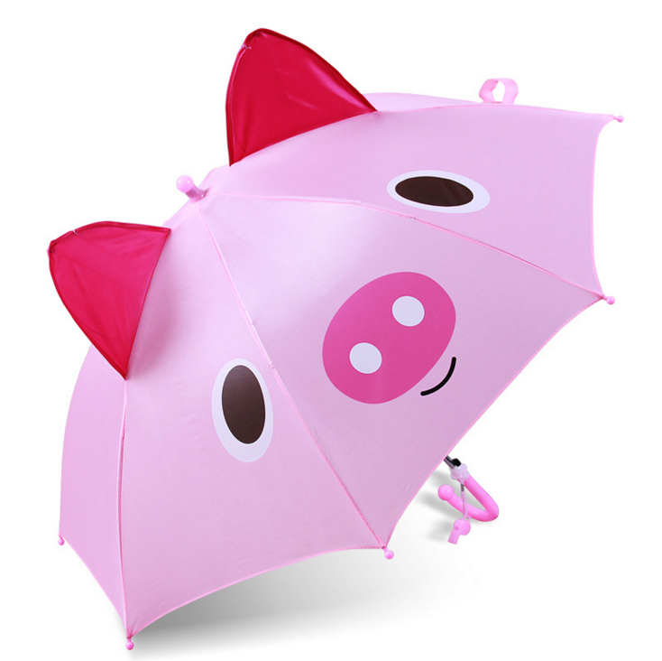 Cute Cartoon Umbrella Kids Animation Creative Long-handled 3D Ear Modeling Kids Umbrella For Children Boys Girls