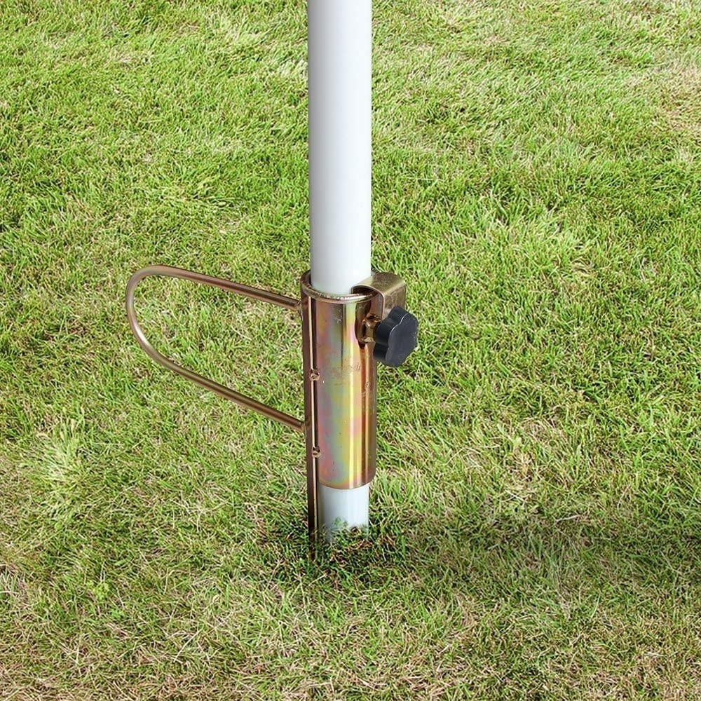 Patio Umbrella Steel Stand Beach Metal Ground Grass Screw Holder Stands with 2 Forks Safe Use Umbrella Stake Sand Anchor