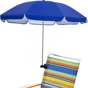 Chair Umbrellas with Universal Adjustable Clamp Clip on Parasol Sun Shade for Patio Beach Wheelchairs Golf Carts