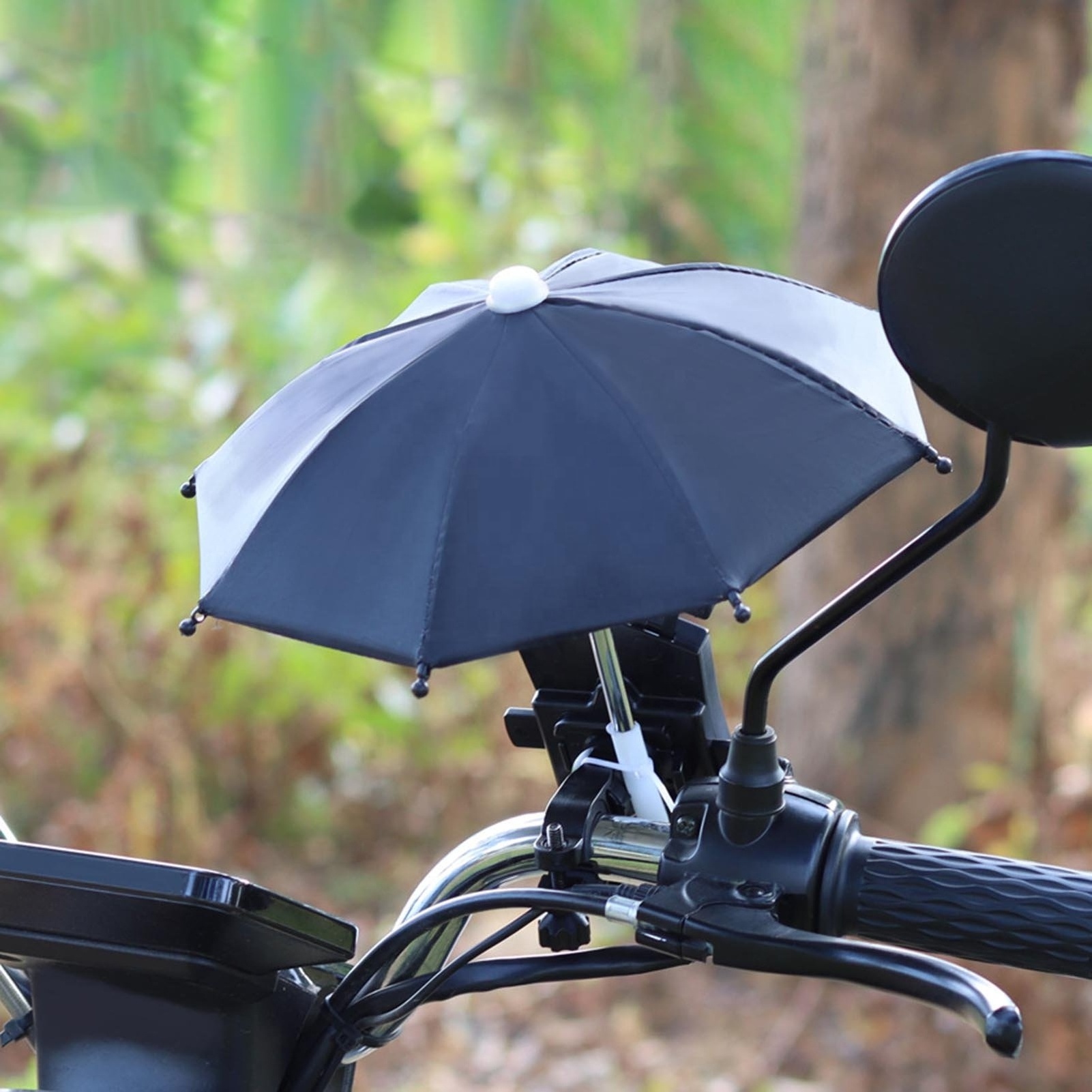 Portable Waterproof Locomotive Umbrella Mini Parasol Cycling Mobile Phone Holder