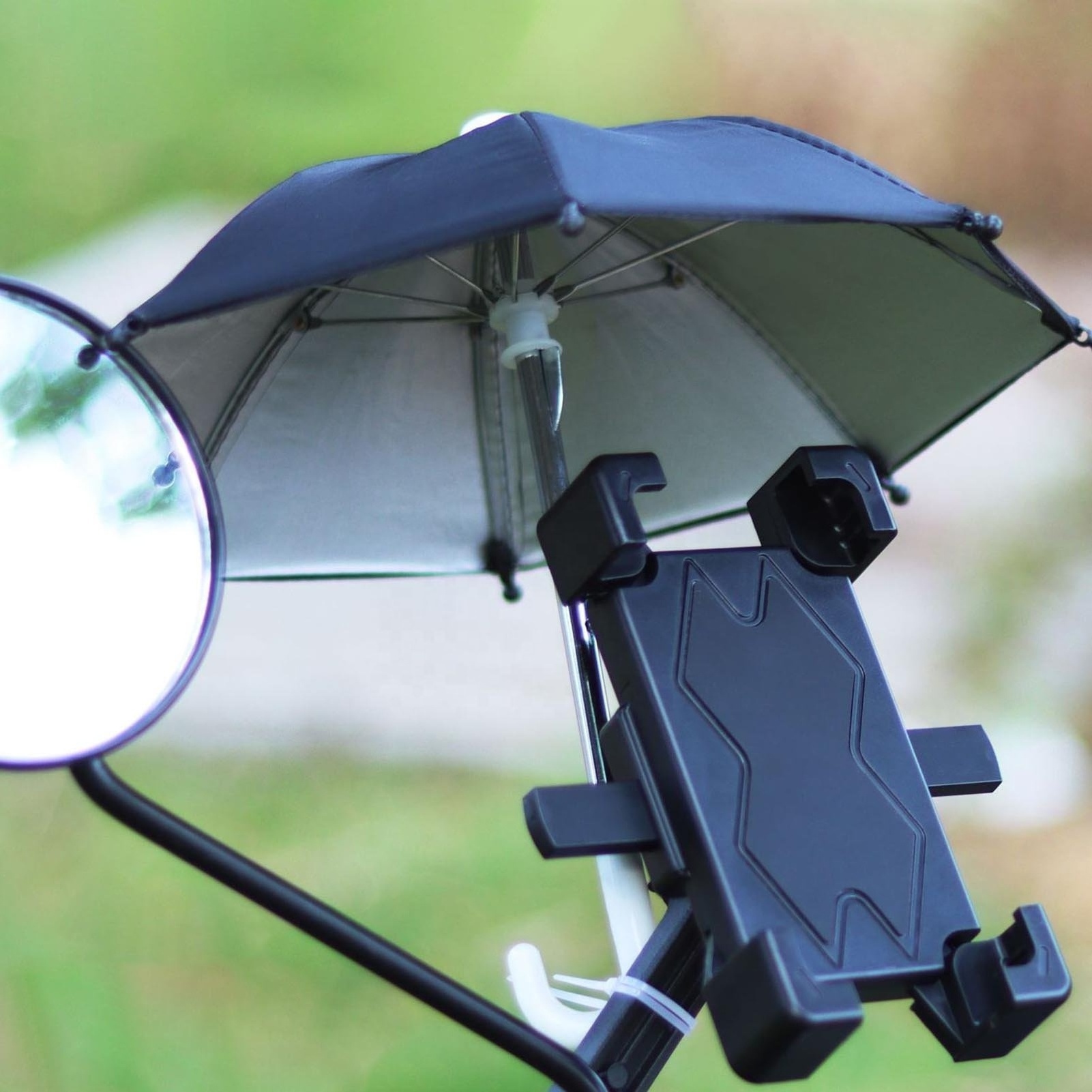 Portable Waterproof Locomotive Umbrella Mini Parasol Cycling Mobile Phone Holder