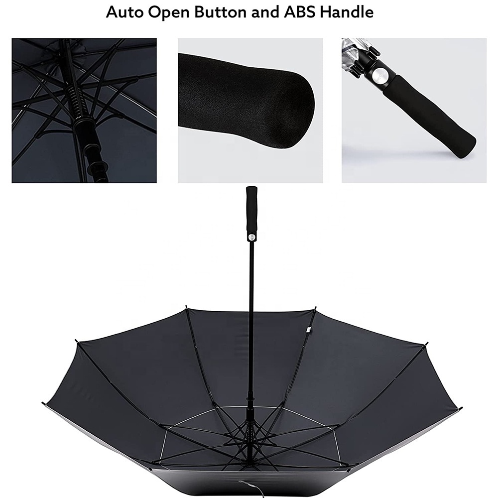 G4Free 54/62/68 Inch Extra Large Golf Umbrella UV Protection Automatic Open Double Canopy Vented Sun Rain Umbrella