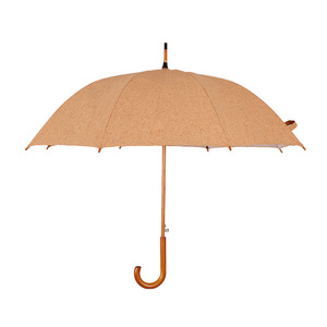 2022 New Trending Customized Pattern Waterproof Cork Umbrella with Logo Prints