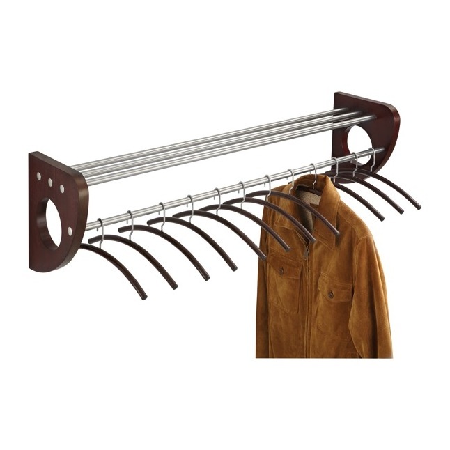 Wood wall rack with hangers black plastic hangers coat hanger