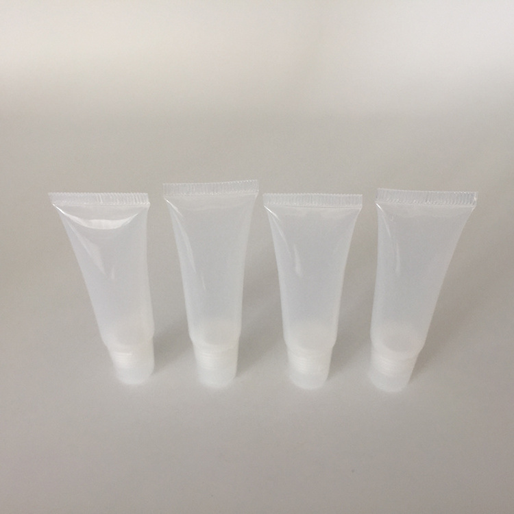 BPA free PVC plastic clear 8g squeezable soft tube container for lip balm lip gloss, 8ml squeeze lip balm chapstick tube