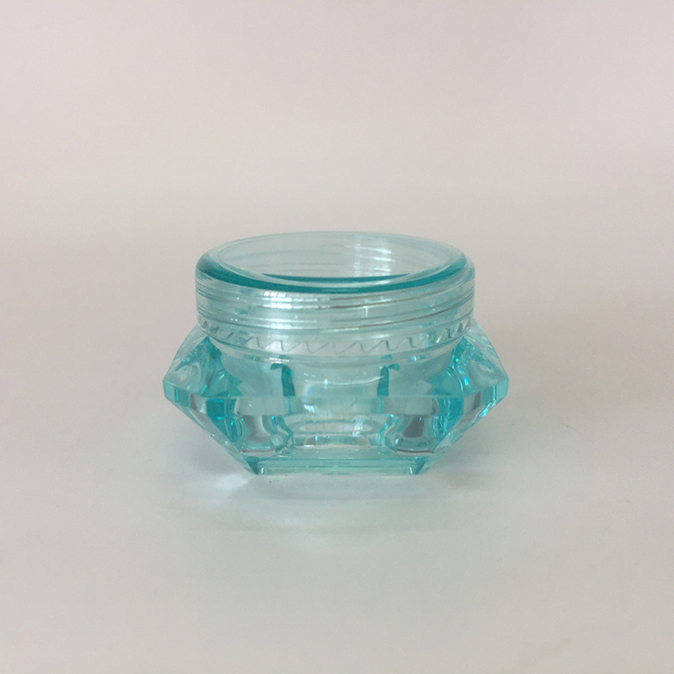 Plastic 5g 5 gram cosmetic jars diamond shaped travel small cosmetic sample dispenser jars, lip scrub container