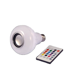 E27 12 watt Smart RGB Wireless Speaker music playing Bulb Dimmable LED bulb light with remote control