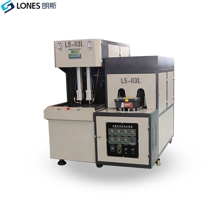 LS-B3L 2 cavity semi automatic plastic PET bottle making machine price 10ML to 3L plastic pet drinking water bottle 1000BPH