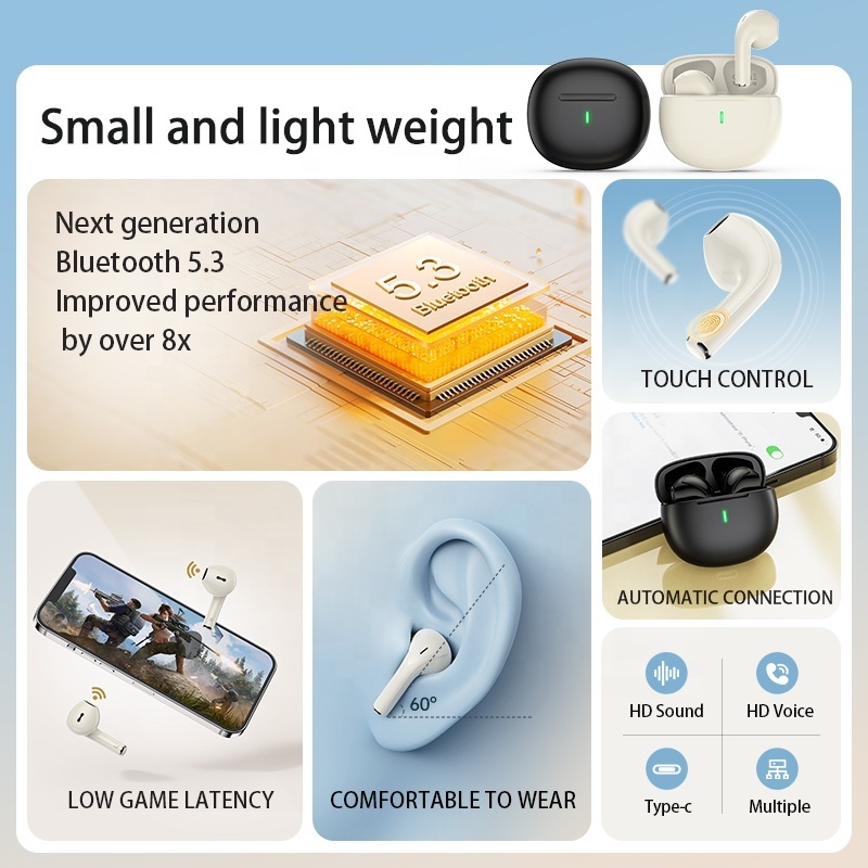 Pro6 Bluetooth Headset Pro Original Tws Earbuds Earphone Wireless Auriculares Headphones Earphones