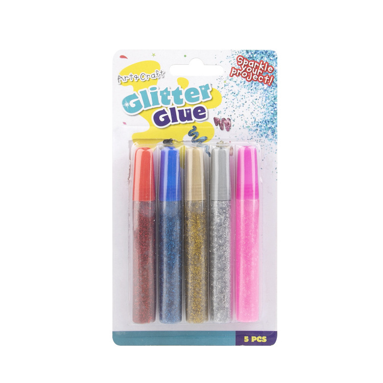 2023 year hot-selling 5 Colors Washable Art Glitter Glue sticks Set for Crafting