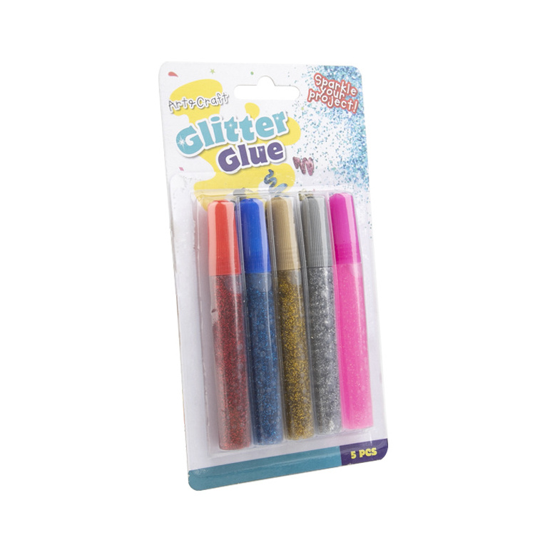 2023 year hot-selling 5 Colors Washable Art Glitter Glue sticks Set for Crafting