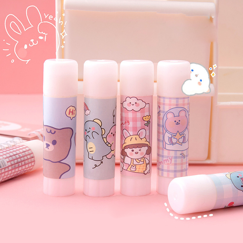 Factory price school office supplies strong adhesive glue stick with Cute cartoon outer packaging use for adult & kids