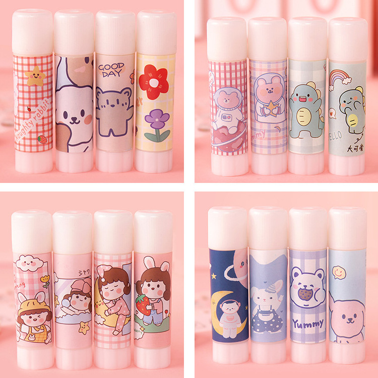 Factory price school office supplies strong adhesive glue stick with Cute cartoon outer packaging use for adult & kids