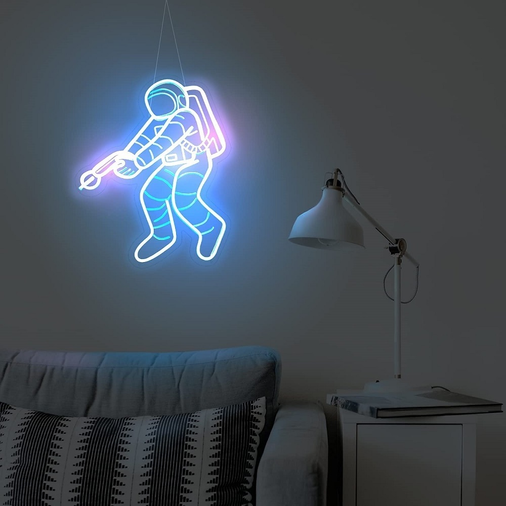 Brightness Adjustable Wall Decor 3D Art Astronaut Neon Light Spaceman LED Neon Signs for Man Cave, Kids Room