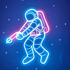 Brightness Adjustable Wall Decor 3D Art Astronaut Neon Light Spaceman LED Neon Signs for Man Cave, Kids Room