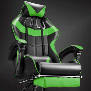 Factory Price green Light Up Glowing Massage 135 degrees Recliner E-sport Silla Gamer Gaming Chair