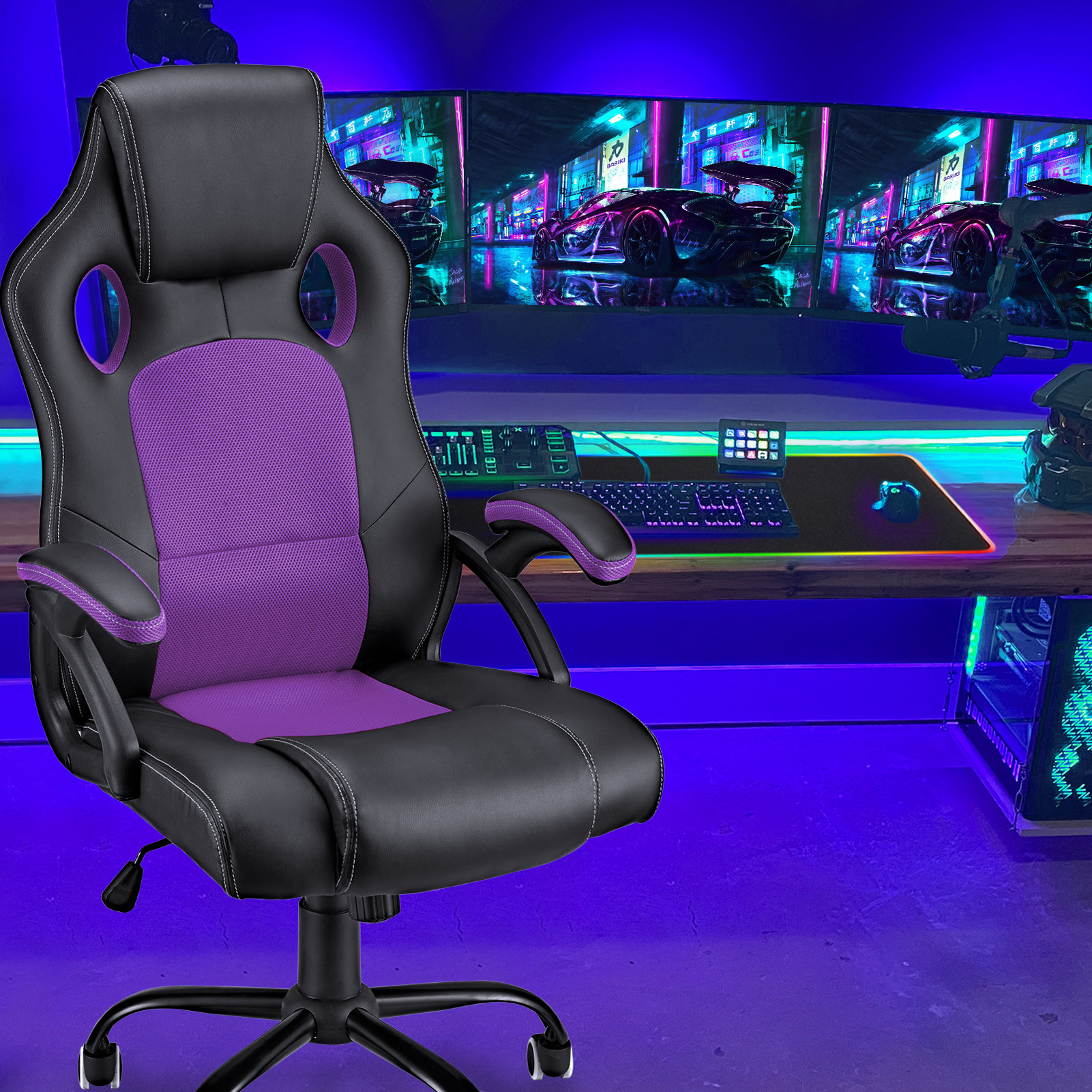 Hot sale Gaming Chair Heavy Duty Ergonomic Computer Office Desk Chair Purple