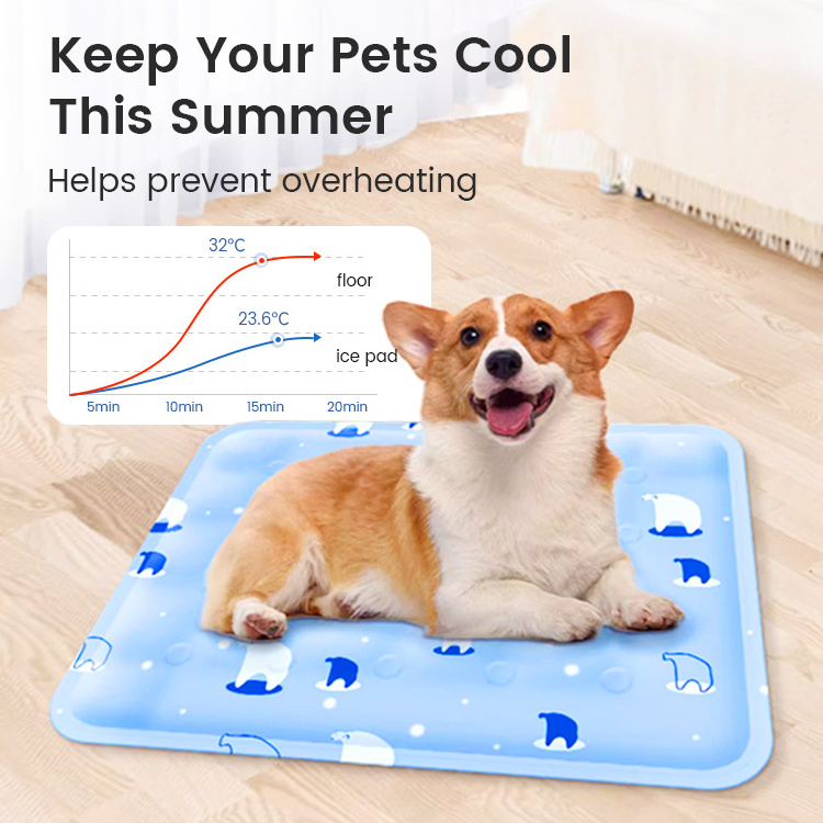 Muawu Pet Sleeping Square Summer Bed Multi Colors Soft Washable Ice Pad Dog Cat Cooling Mat