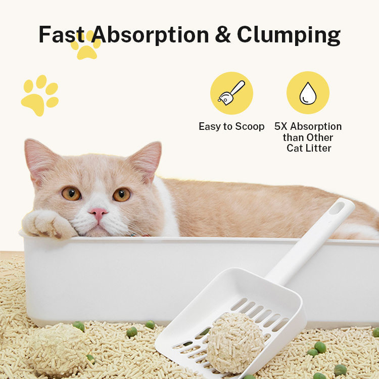 Muawu Tofu Cat Litter Clumping Cat Litter Flushable fast water absorption Natural Tofu Cat Litter Odor Control 99.9% Dust Free