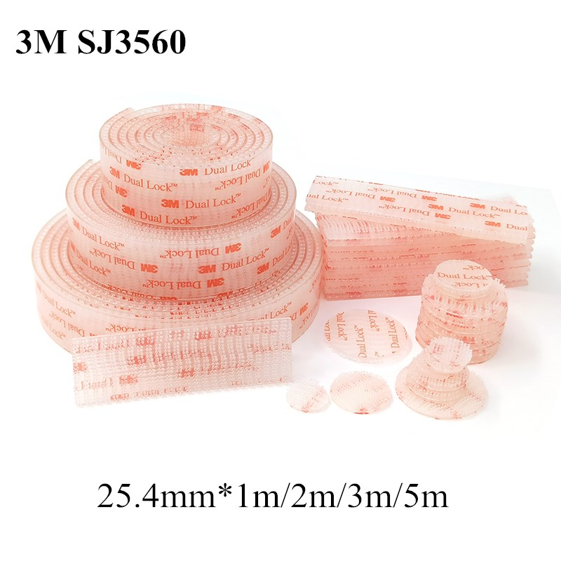 High Quality Dual Lock Reclosable Fastener Sj3560 Single Sided Clear Acrylic Pressure Sensitive Adhesive for general Industry