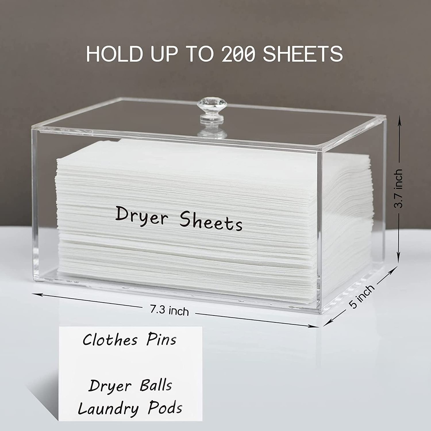 Acrylic Container Storage Box for Laundry Room Organization Acrylic Dryer Sheet Holder Dispenser