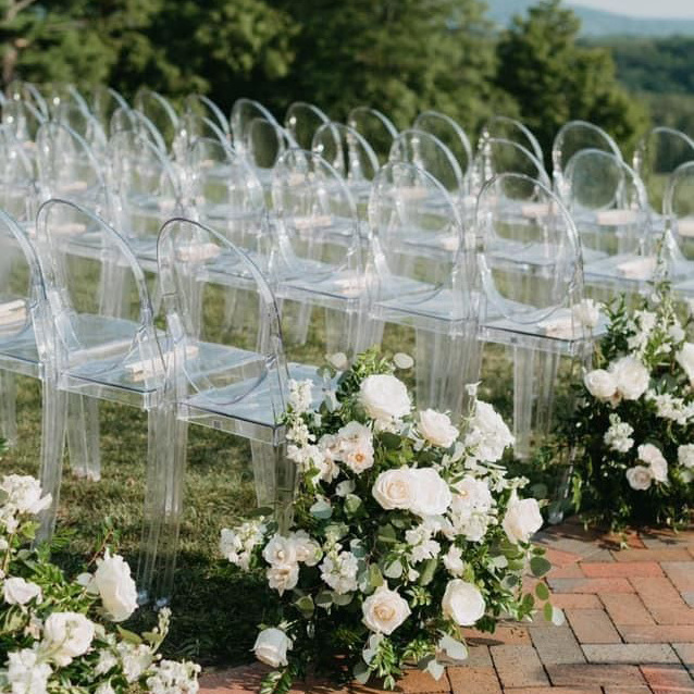 Wholesale Detachable Event Rental Chiavari Ghost Acrylic Chair Wedding Dining Clear Acrylic Chair For Events