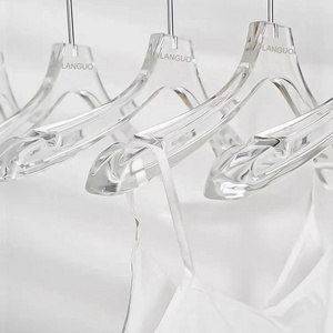 Custom Solid Chrome Gold Coat Acrylic Hanger Wholesale Clear Transparent Clothes Acrylic Hangers