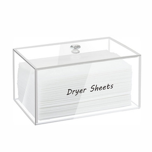 Acrylic Container Storage Box for Laundry Room Organization Acrylic Dryer Sheet Holder Dispenser