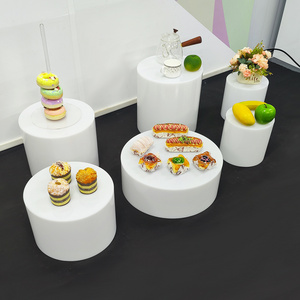 acrylic cube display nesting buffet risers wholesale white round cube acrylic risers for food display