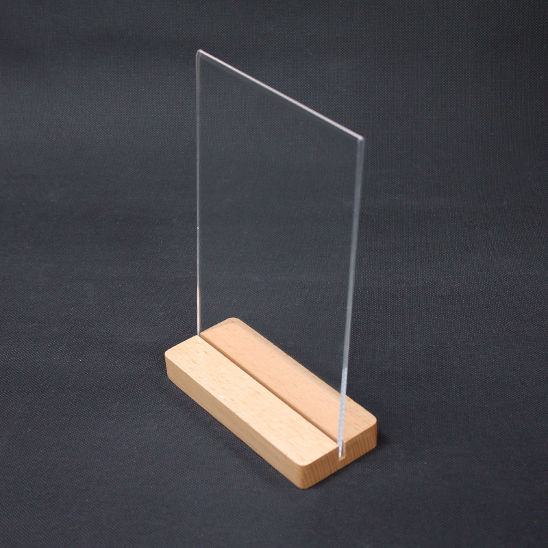 A4 acrylic wood sign holder insert card menu holder