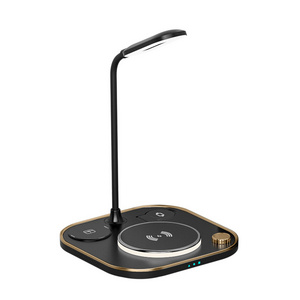 OEM Innovational 5 In 1 Fast Charging 15W 5 In 1 Multi-function Wireless Charger With Adjust Brightness Freely Led Night Light