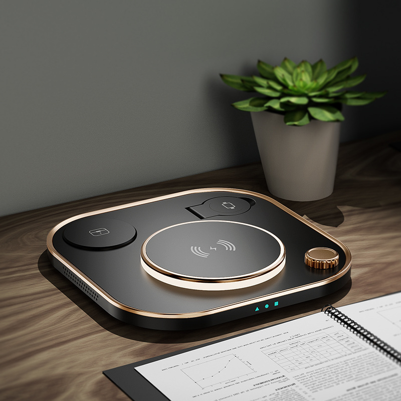 OEM Innovational 5 In 1 Fast Charging 15W 5 In 1 Multi-function Wireless Charger With Adjust Brightness Freely Led Night Light