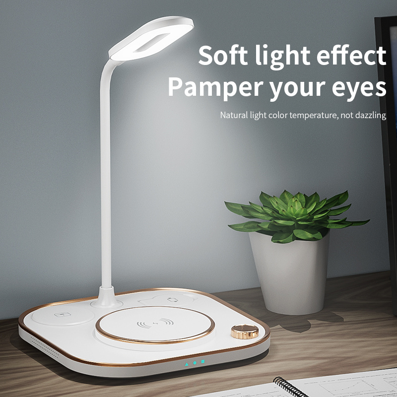 OEM Innovational 5 In 1 Fast Charging 15W 5 In 1 Multi-function Wireless Charger With Adjust Brightness Freely Led Night Light