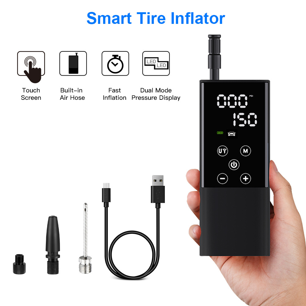 New Technology Football Bicycle Motorcycle Car Inflator Pump Digital Electric Rechargeable Truck Tire Inflator Kit