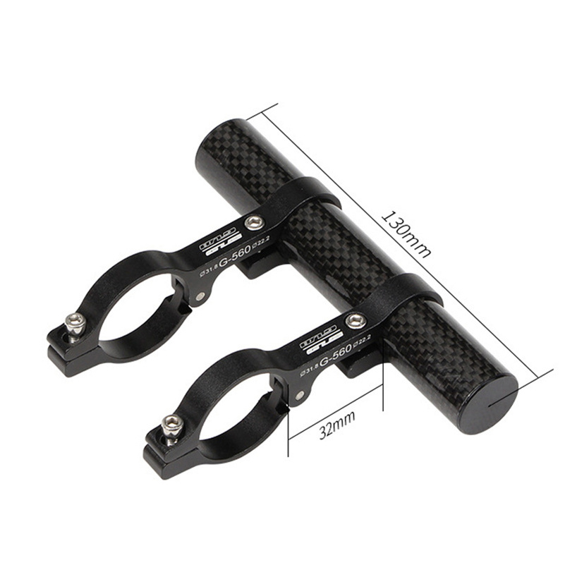 GUB Carbon Fiber Handlebar Extender Mount 70mm 130mm 202mm Flashlight Computer Phone Holder For MTB Bicycle Motorcycle Scooter