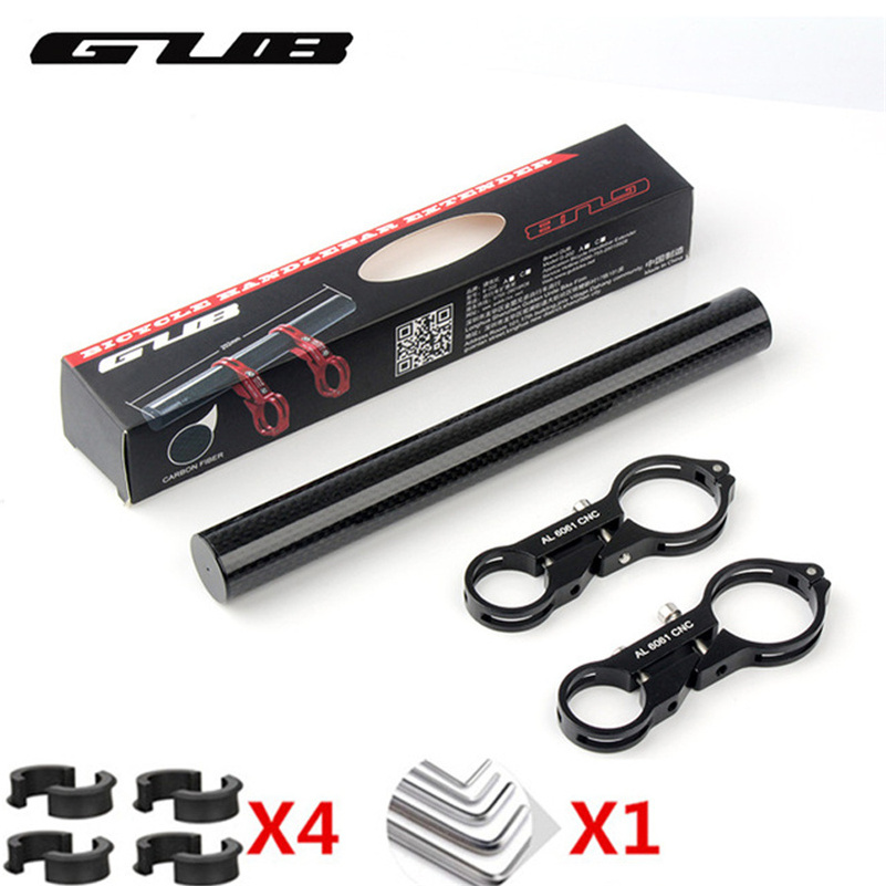 GUB Carbon Fiber Handlebar Extender Mount 70mm 130mm 202mm Flashlight Computer Phone Holder For MTB Bicycle Motorcycle Scooter