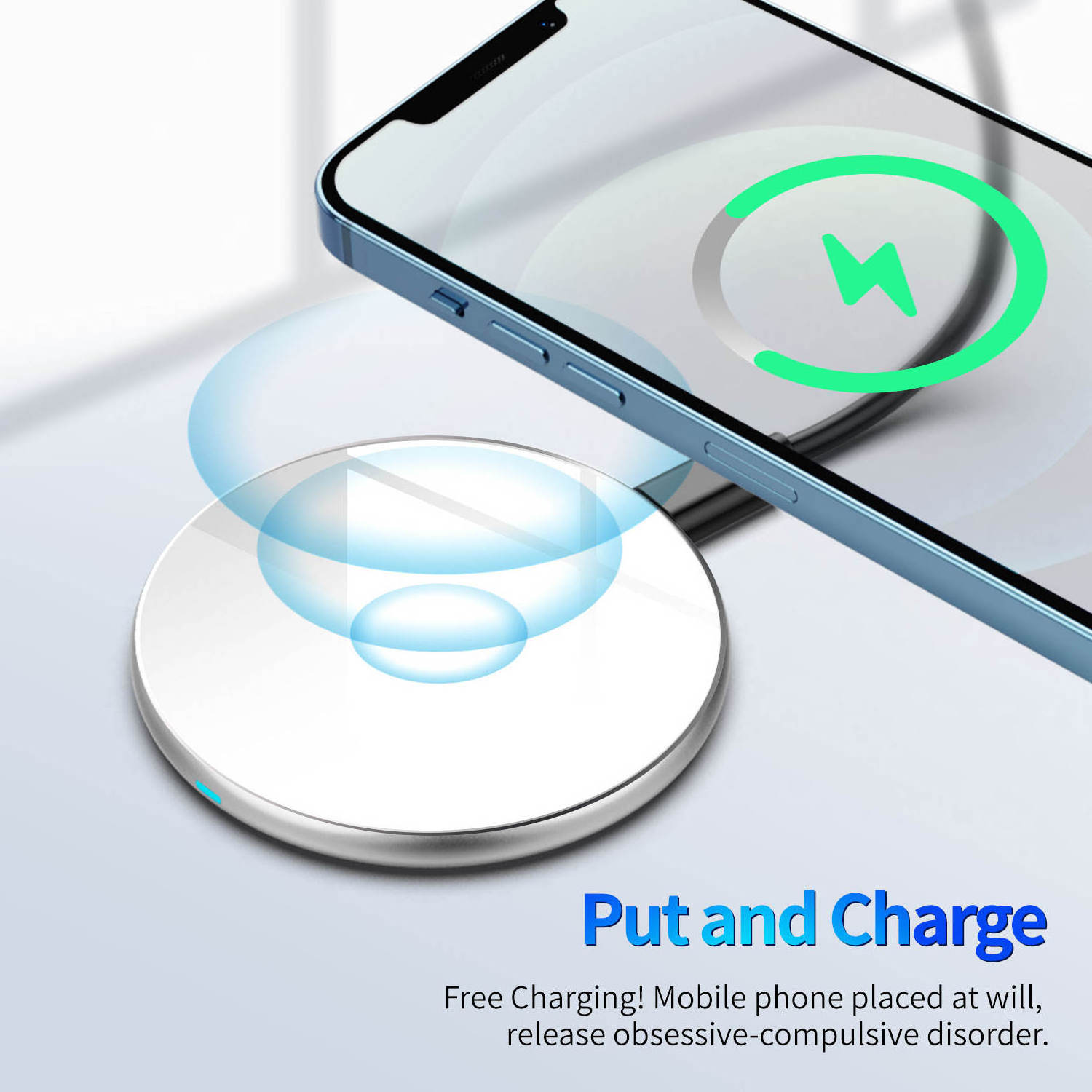 15W Fast Charging Convenient Glass Surface Desk Pad With Magnetic Wireless Charger Support Qi Phone Universal For Traveling