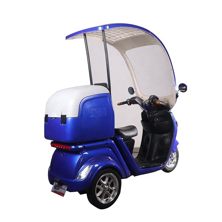 A30 Hot-selling Windscreen Swing Electric Scooter Enclosed Tricycle 3 Wheel Delivery Transport Tricycle Cargo with Roof