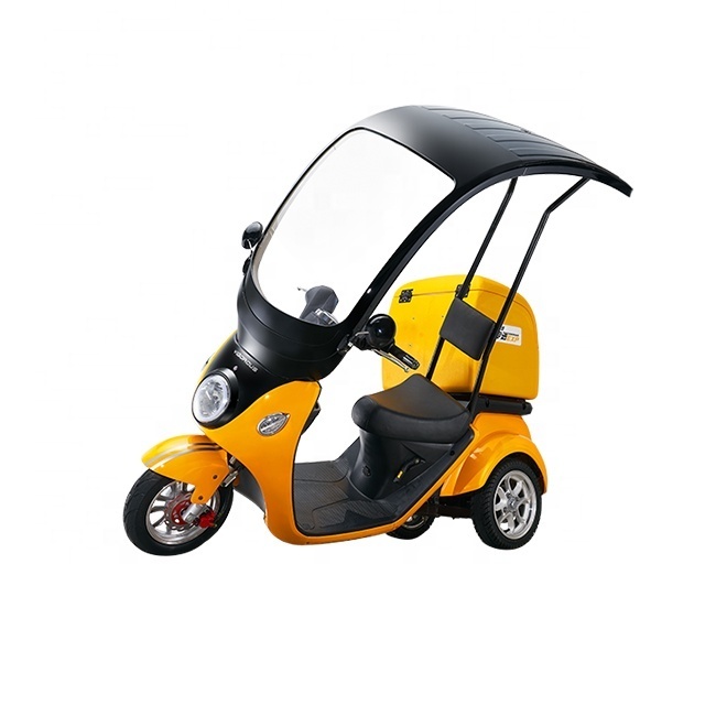 A30 Hot-selling Windscreen Swing Electric Scooter Enclosed Tricycle 3 Wheel Delivery Transport Tricycle Cargo with Roof