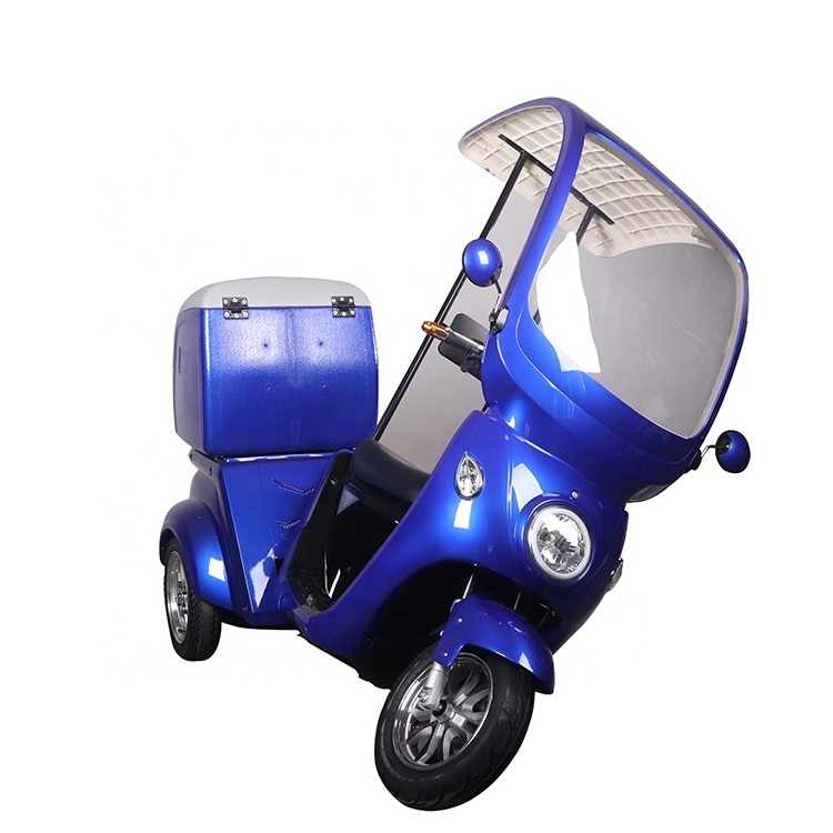 A30 Hot-selling Windscreen Swing Electric Scooter Enclosed Tricycle 3 Wheel Delivery Transport Tricycle Cargo with Roof